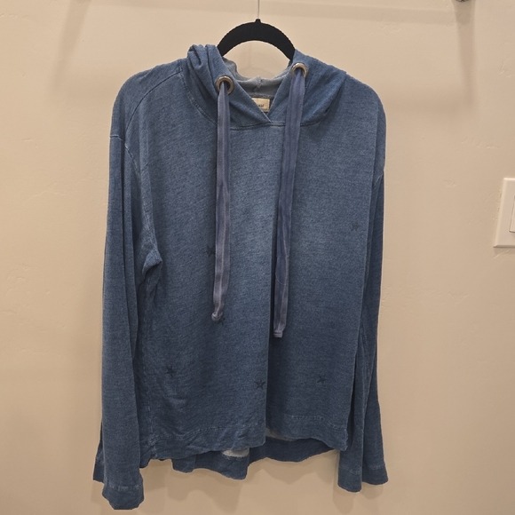 cloth & stone Tops - Cloth & Stone Indigo Hooded Sweatshirt
